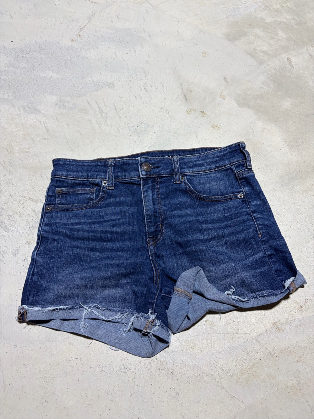 American Eagle hi-rise shortie Blue Denim Shorts 10